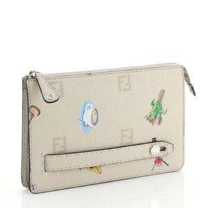 AUTHENTIC FENDI • Monogram printed clutch